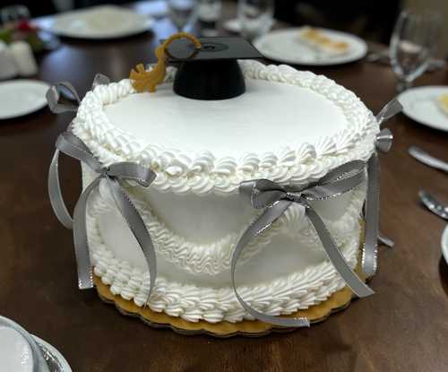 Elegant Ribbon Graduation Cake