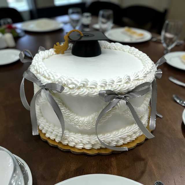 Elegant Ribbon Graduation Cake