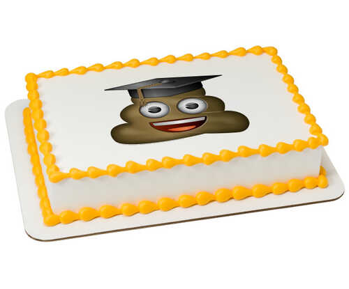 emoji™ Smiley Poo Grad PhotoCake® Edible Image®