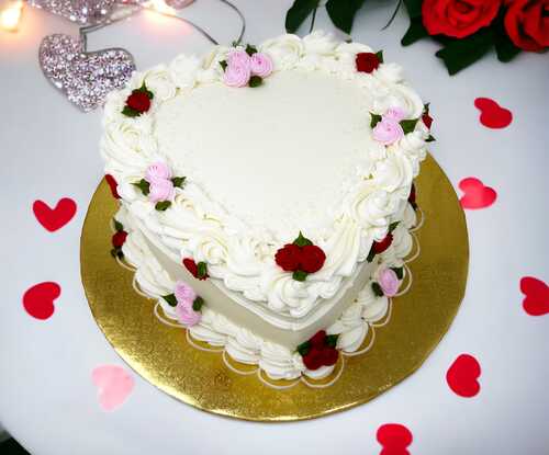 9" Double Layer Heart Cake