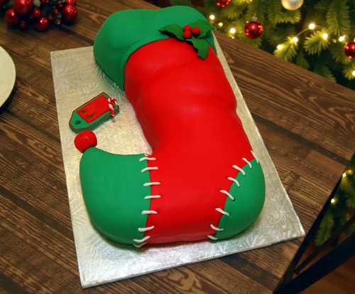 Sculpted Fondant Christmas Elf Stocking