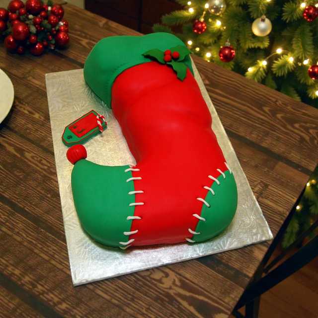 Sculpted Fondant Christmas Elf Stocking