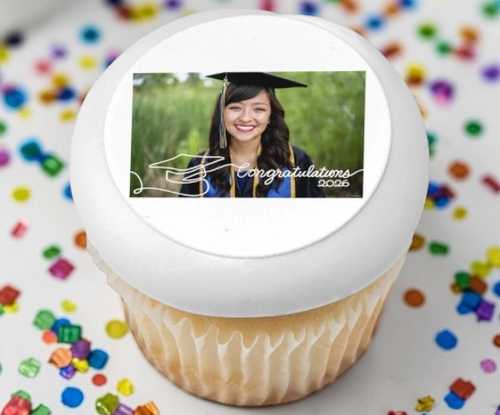 Class of 2026 Congratulations PhotoCake® Edible Image® Cupcakes Frame (12 Count) 📸 🎓🧁 