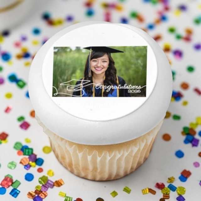 Class of 2026 Congratulations PhotoCake® Edible Image® Cupcakes Frame (12 Count) 📸 🎓🧁 