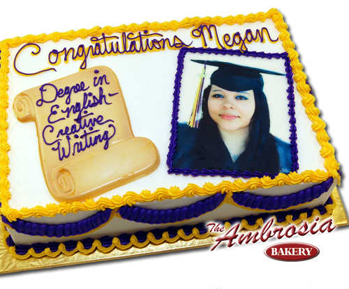 Graduation Single Layer Custom Photo Cake