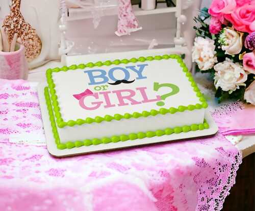 Boy or Girl "Gender Reveal" PhotoCake® Edible Image®