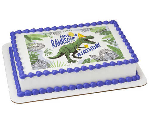 Rawrsome Birthday Dino PhotoCake® Edible Image®