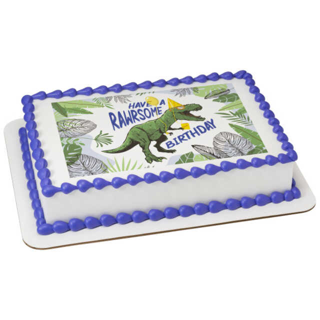 Rawrsome Birthday Dino PhotoCake® Edible Image®