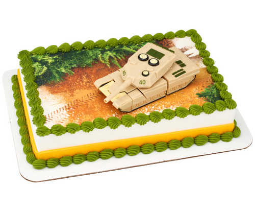 Military Robot Tank DecoSet® with Edible Image Background