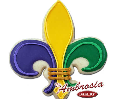 Fleur de Lis Mardi Gras Cutout Cookies