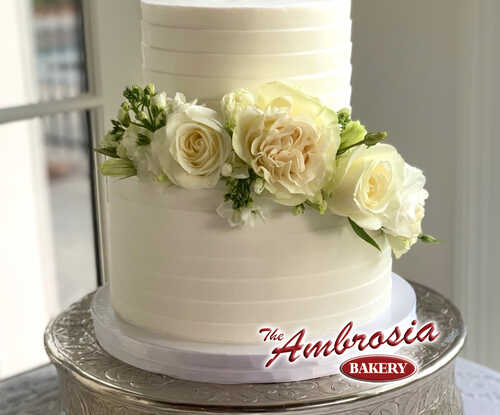 Pleated 2 Tier Wedding / Anniversary Cake