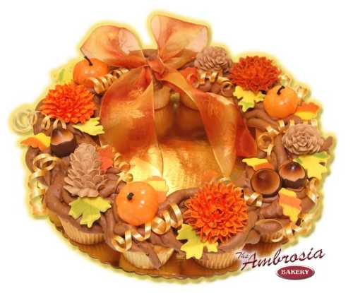 Fall Cupcake Wreath