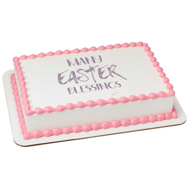 Watercolors Easter Blessings PhotoCake® Edible Image®