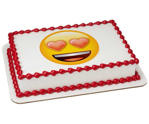 Emoji Heart Eyes PhotoCake® Image