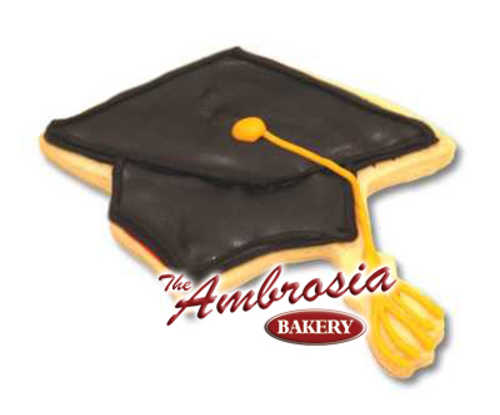 Decorated Graduation Cap Cut-Out Cookie