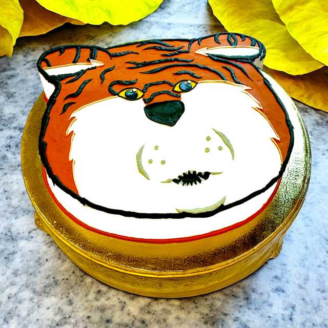 Tiger Mascot Cut Out Cake 