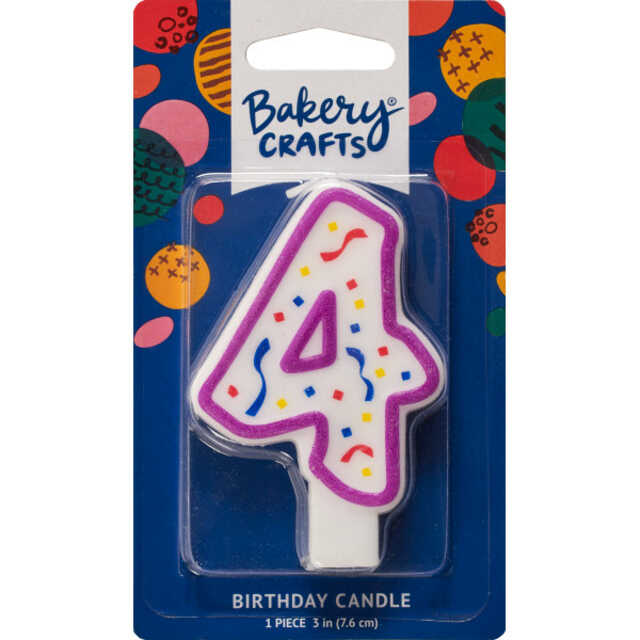 "4" Party Purple Numeral Candles