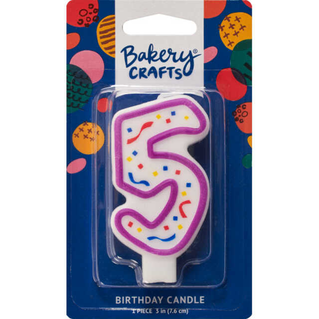 "5" Party Purple Numeral Candles