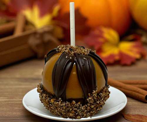 Caramel Apple with Chocolate and Pecans
