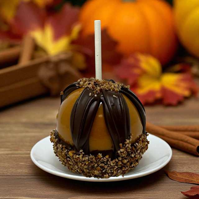 Caramel Apple with Chocolate and Pecans