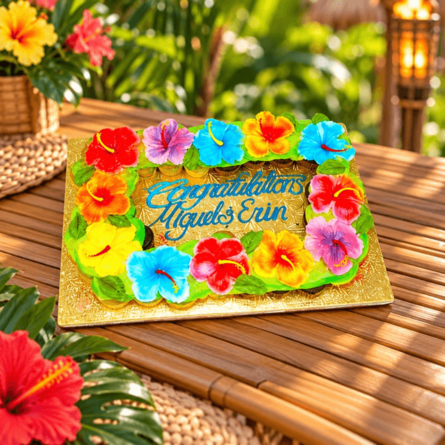 Hawaiian Luau Cupcake Cake ๐บ