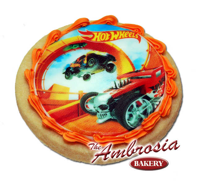 Decorated Hot Wheels - Edible Image® Cookie