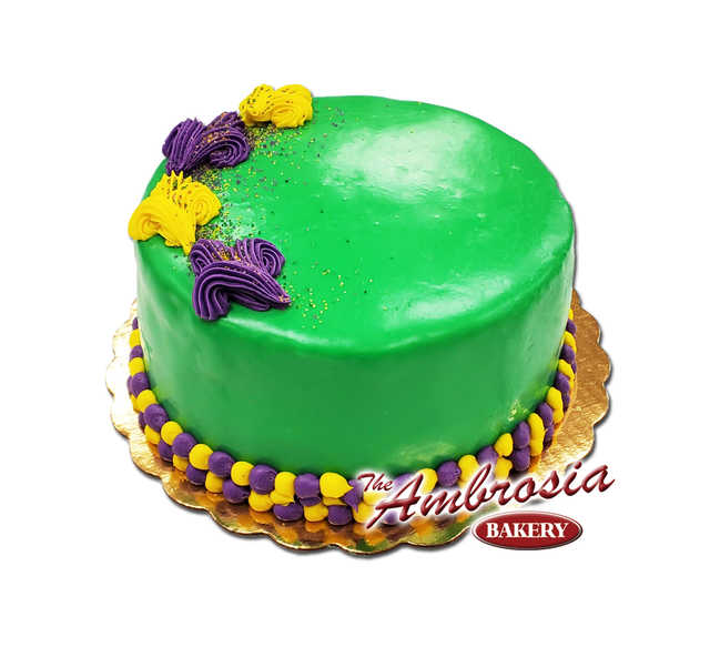 Mardi Gras Lemon Doberge Cake