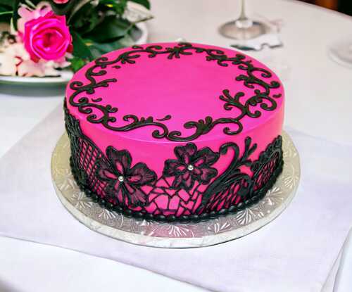 Black Lace Bridal Shower Cake