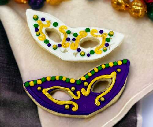 Mardi Gras Masks Cutout Cookies