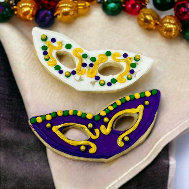 Mardi Gras Masks Cutout Cookies