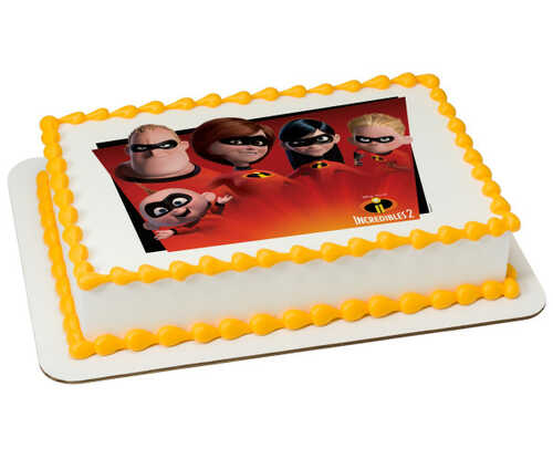 Disney and Pixar's Incredibles 2 Favorite Super Hero Family PhotoCake® Edible Image®