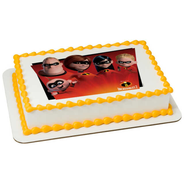 Disney and Pixar's Incredibles 2 Favorite Super Hero Family PhotoCake® Edible Image®