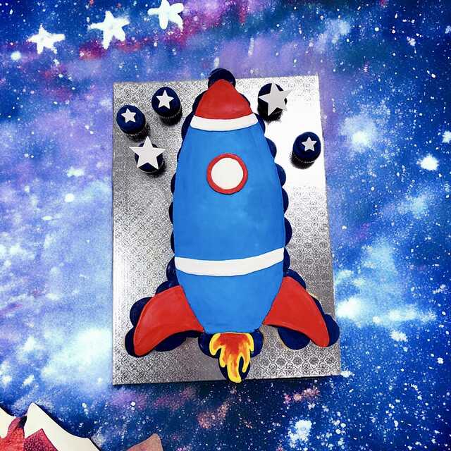 Rocket Ship Cupcake Cake