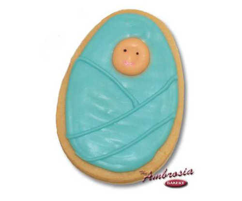 Decorated Baby in Blanket Cut-Out Cookie