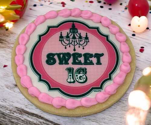 Sweet 16 Birthday Edible Image PhotoCake® Cookie (12 Cookies)