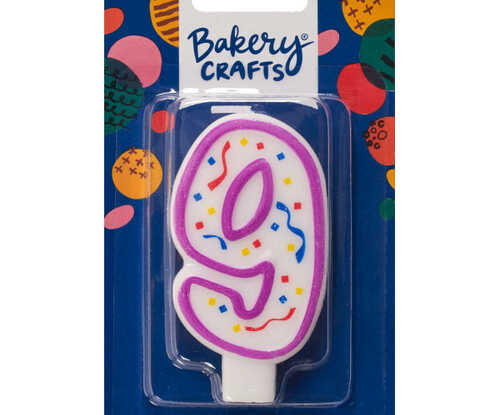 "9" Party Purple Numeral Candles