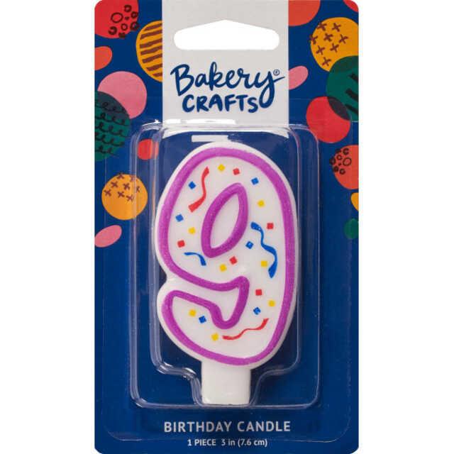 "9" Party Purple Numeral Candles