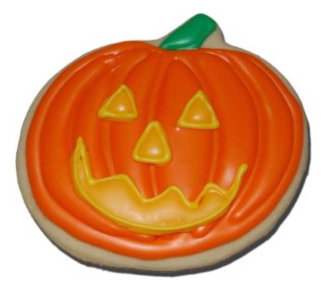 Decorated Pumpkin Cut-Out Cookie