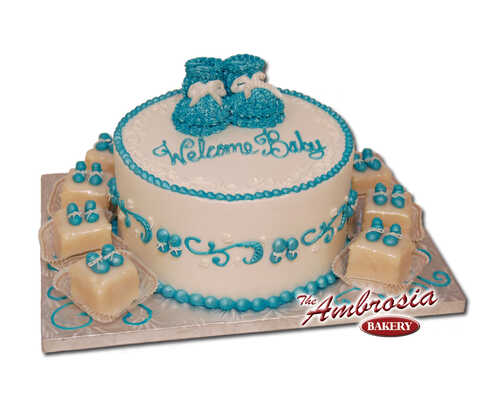 Welcome Baby Booties with Petit Fours