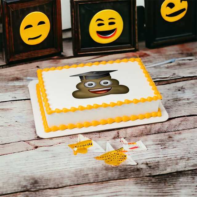 emoji™ Smiley Poo Grad PhotoCake® Edible Image®