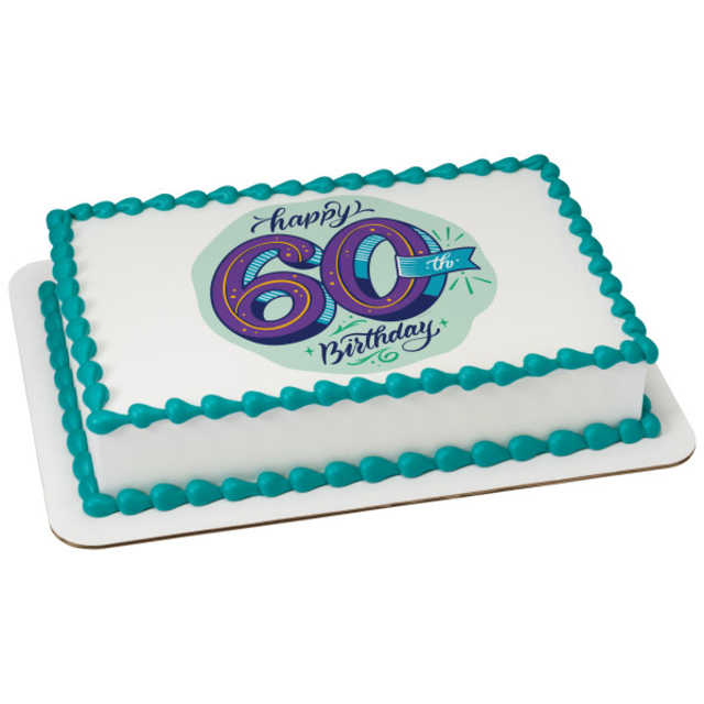 60th Birthday PhotoCake® Edible Image®