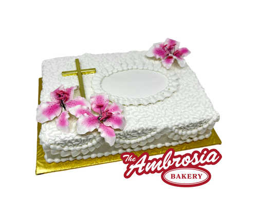 Cross with Lily's Sheet Cake