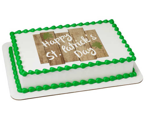 Happy St. Pat's Day Fence PhotoCake® Image